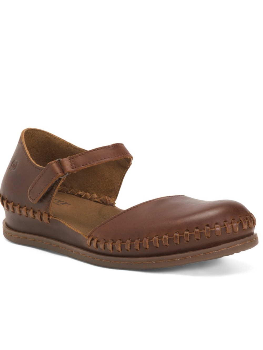 Born Ela Brown Leather Mary Jane Flat Size 8 NWB